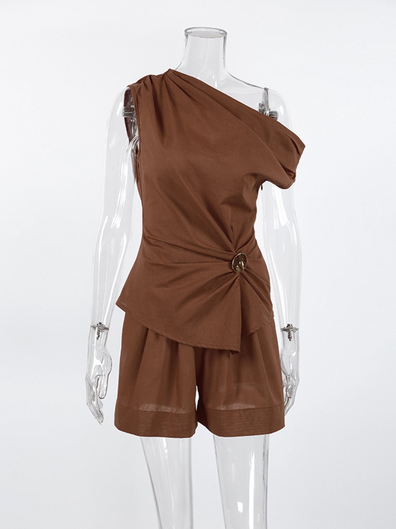 One-Shoulder Top and Shorts Set