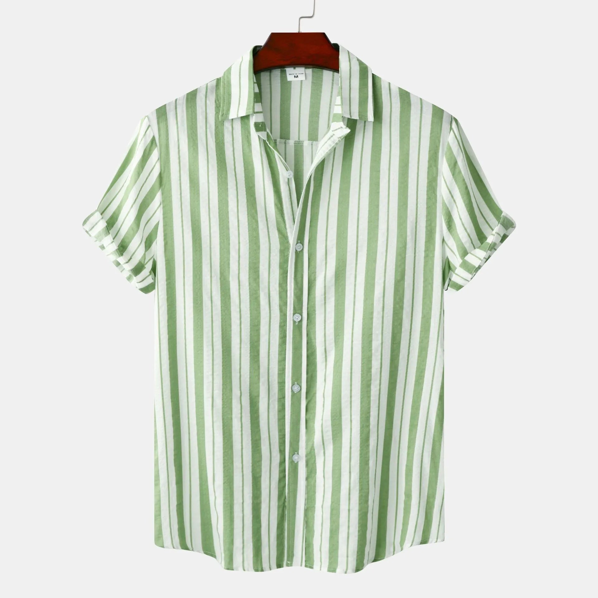 Men's Plus Size Striped Short Sleeve Shirt