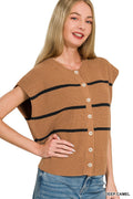Zenana Striped Viscose Sweater Vest