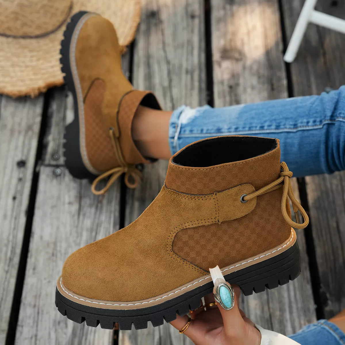 Block Heel Ankle Boots