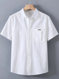 Men's Plus Size Button Up Short-Sleeve Shirt