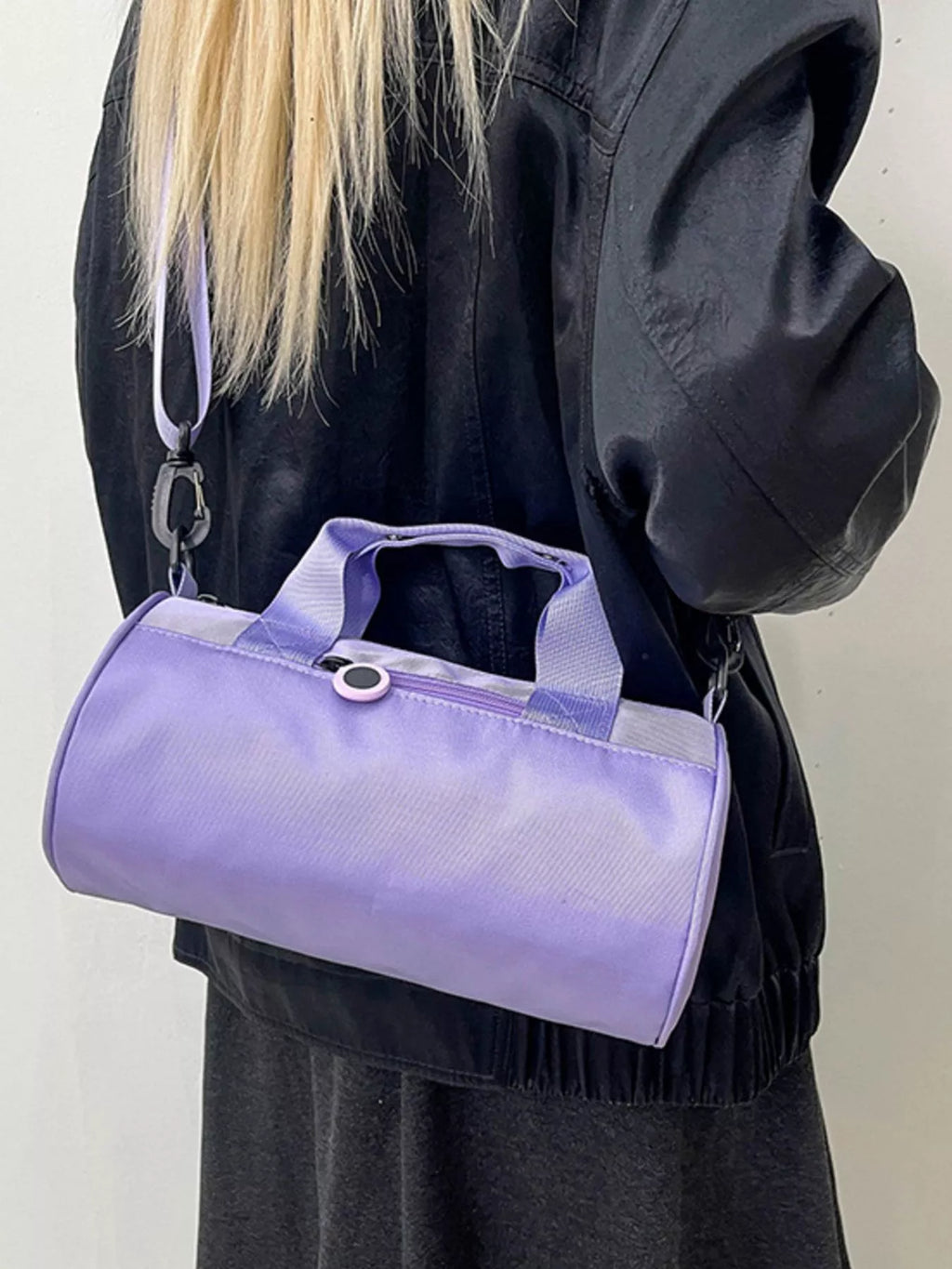 Adjustable Strap Barrel Crossbody Bag