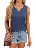 Notched Solid Color Tank