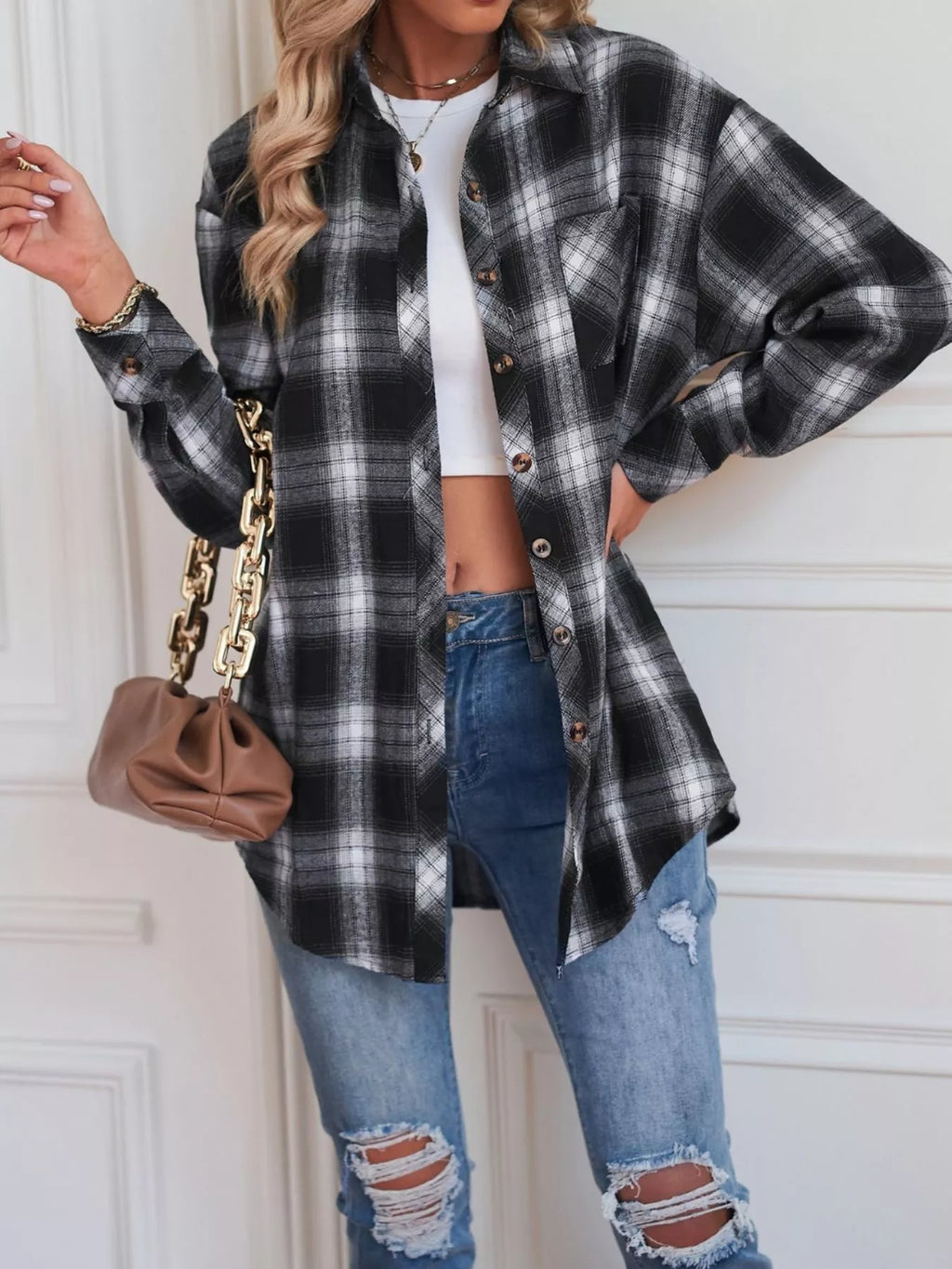 Casual Plaid Button Up Shirt