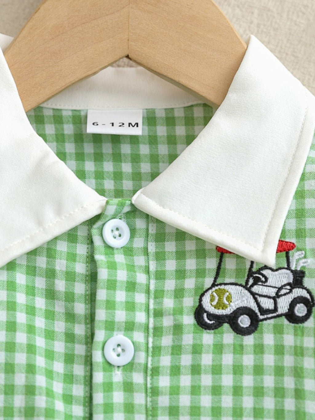 Children's Gingham Ruffle Hem Polo Dress