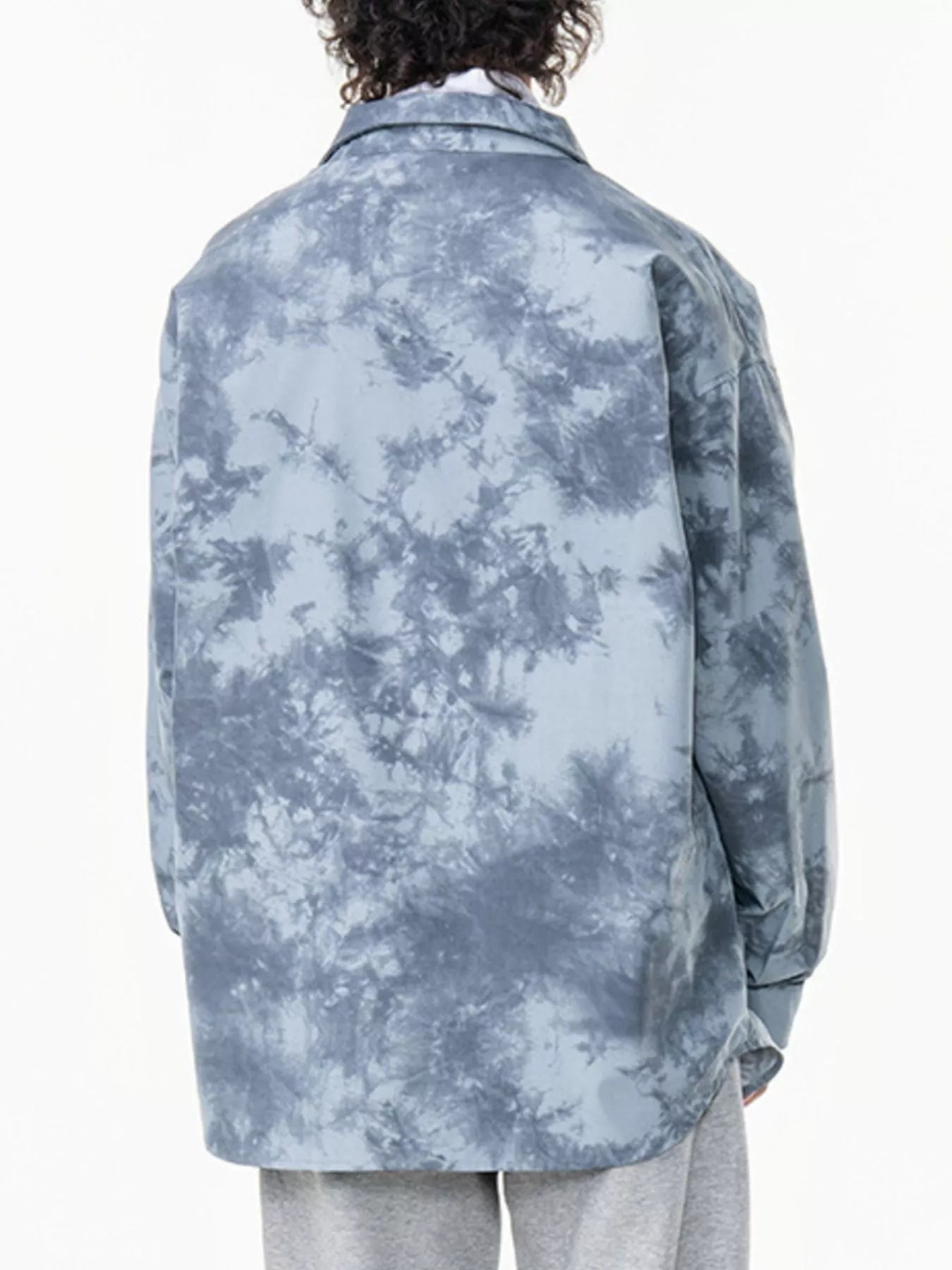 Men's Plus Size Tie-Dye Oversized Button-Up Shirt