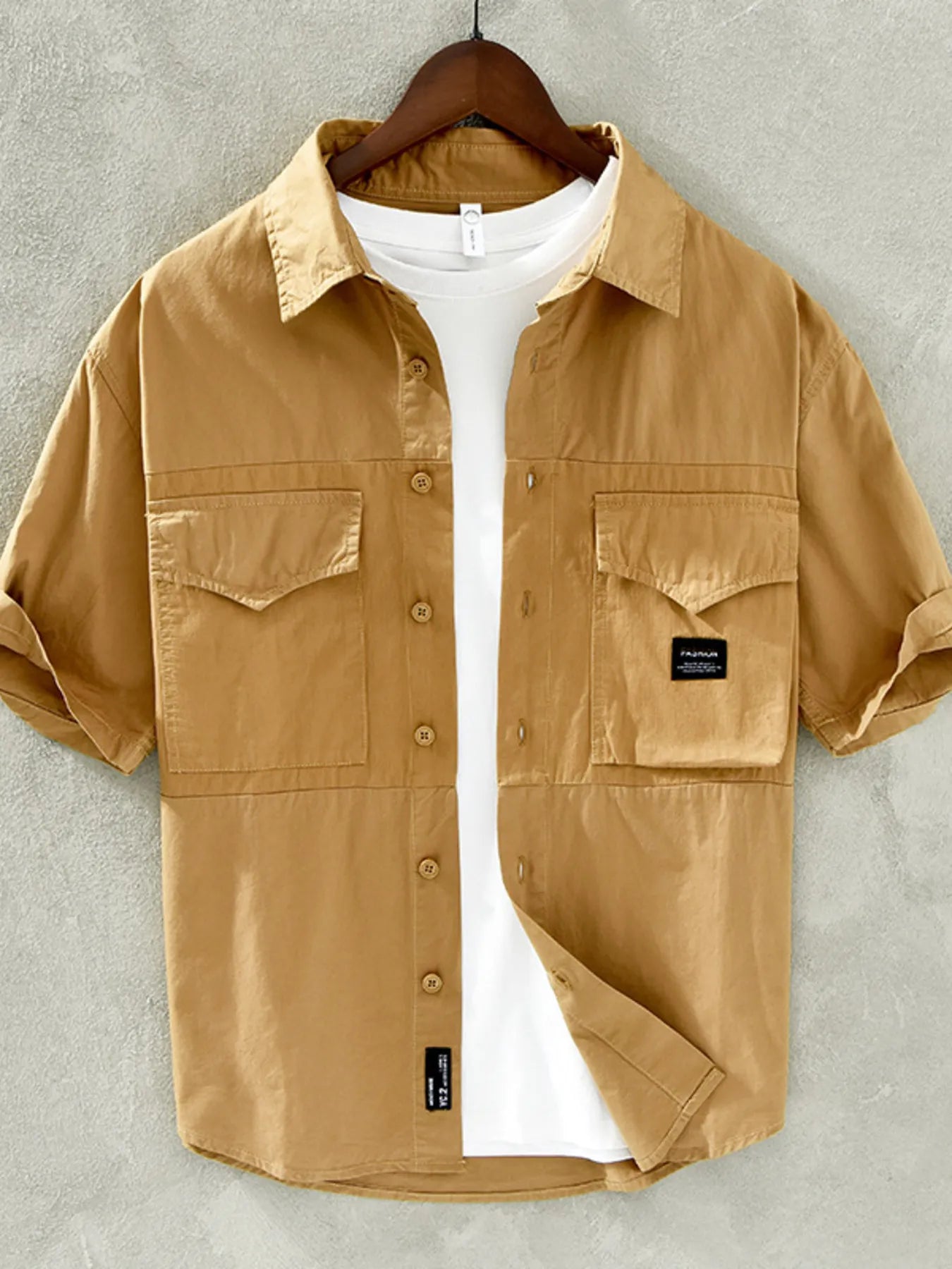 Men's Plus Size Button Up Short Sleeve Shirt