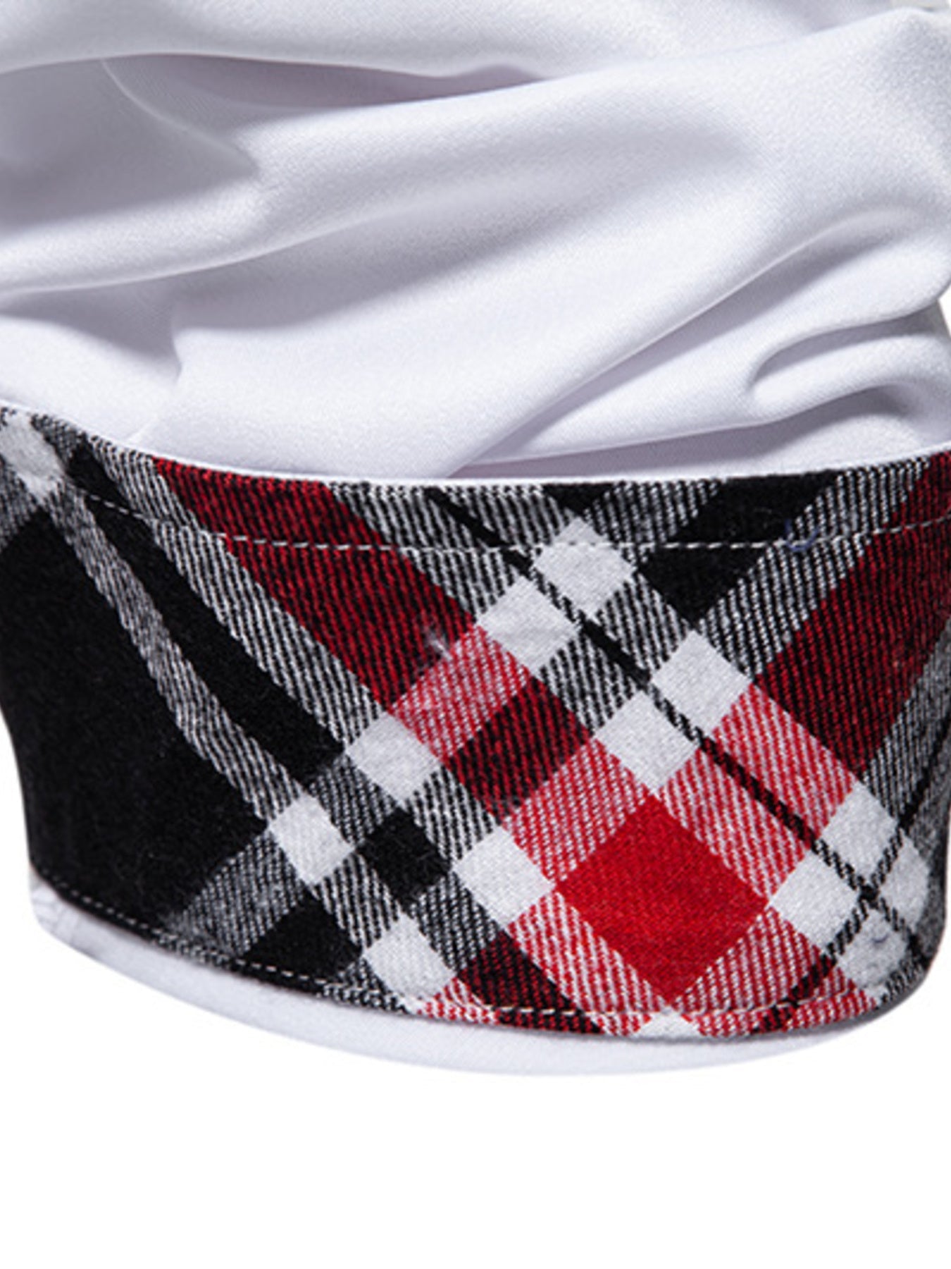 Men's Slim Fit Long Sleeve Plaid Trim Shirt