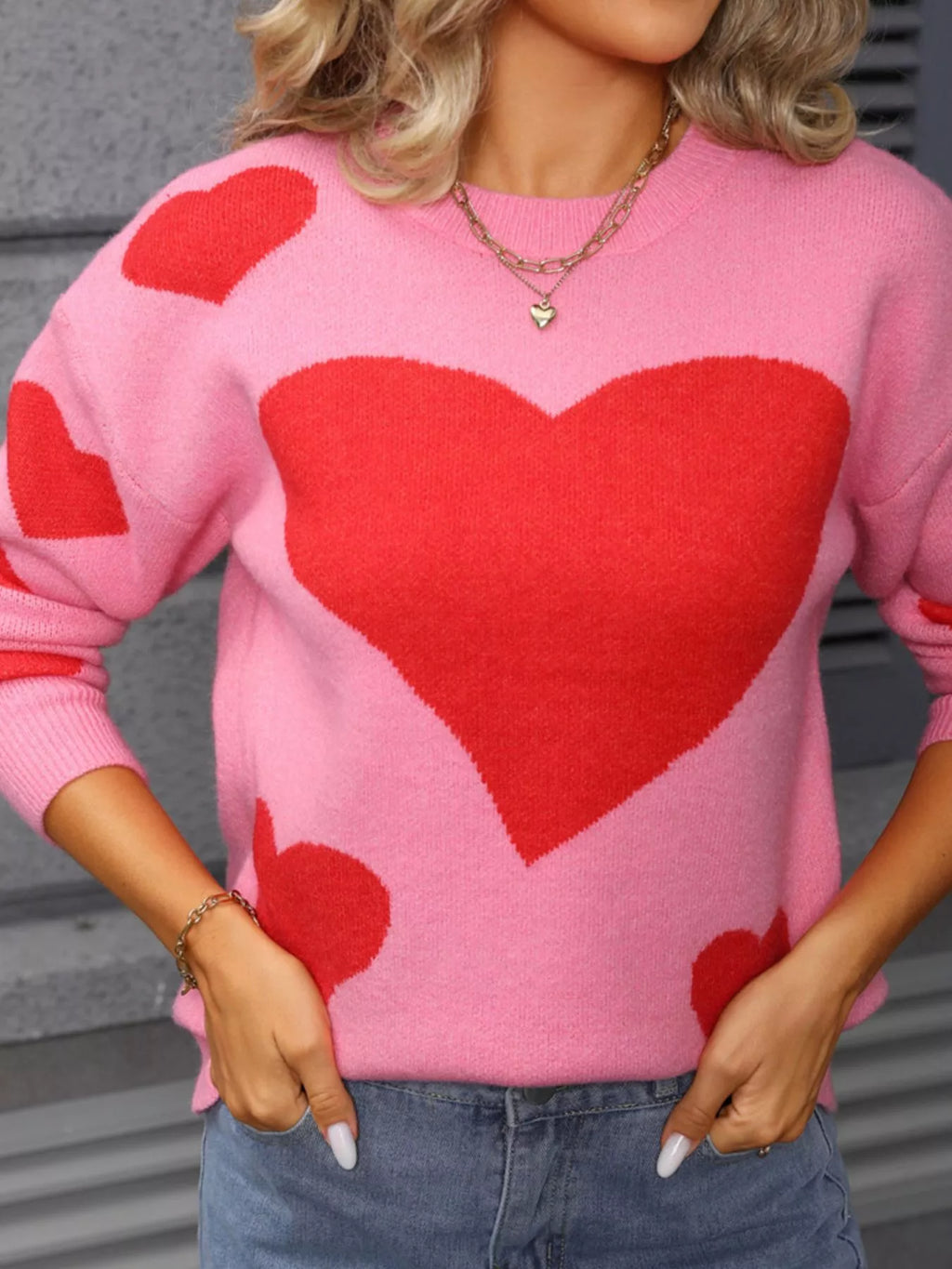 Valentine's Day Heart Crew Neck Sweater