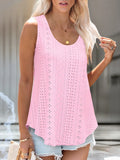 Eyelet Scoop Neck Tank
