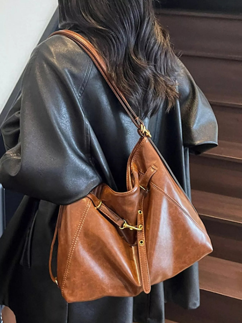Vintage Style Leather Crossbody Bag
