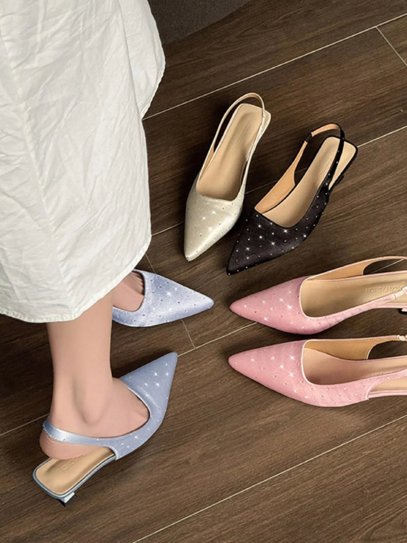 Pointed Toe Slingback Pumps