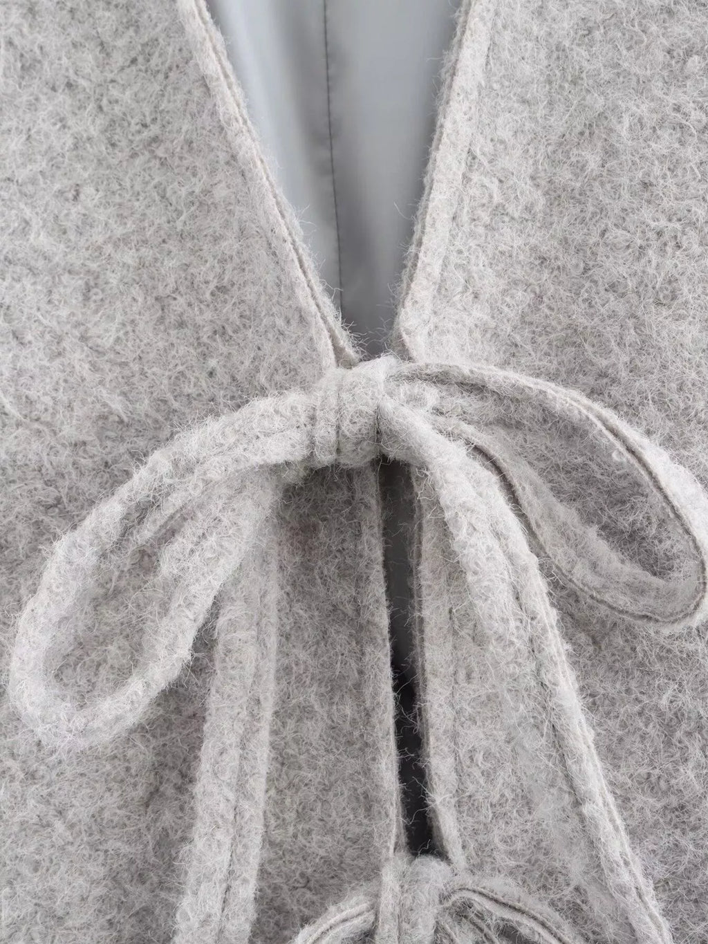 Textured Knit Tie-Front Outerwear