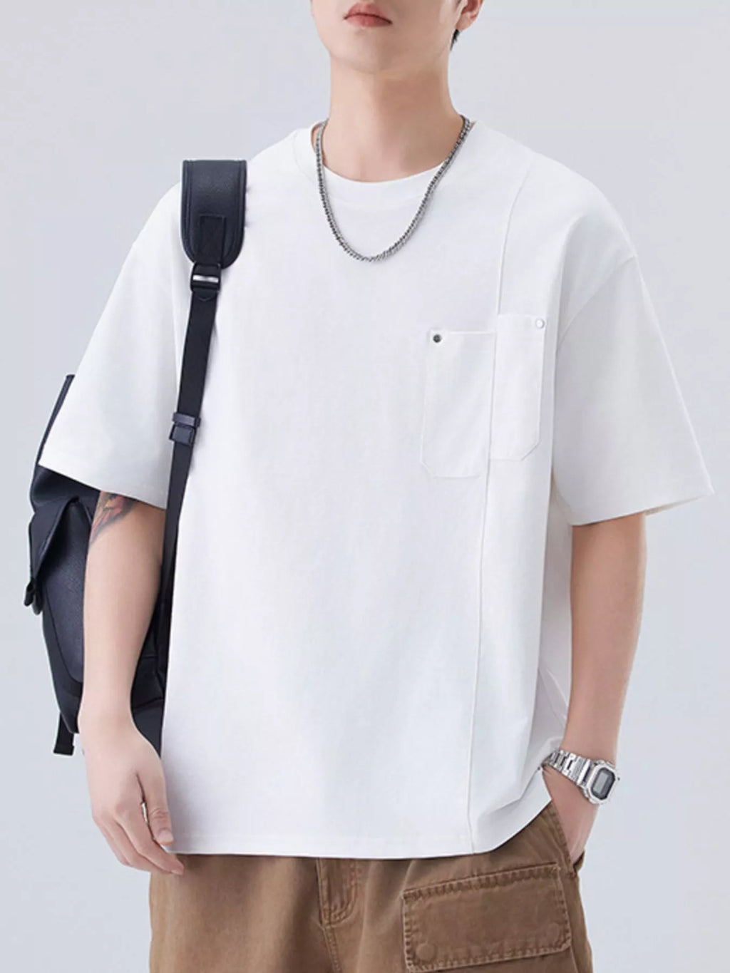 Men's Plus Size Round Neck Short Sleeve T-Shirt