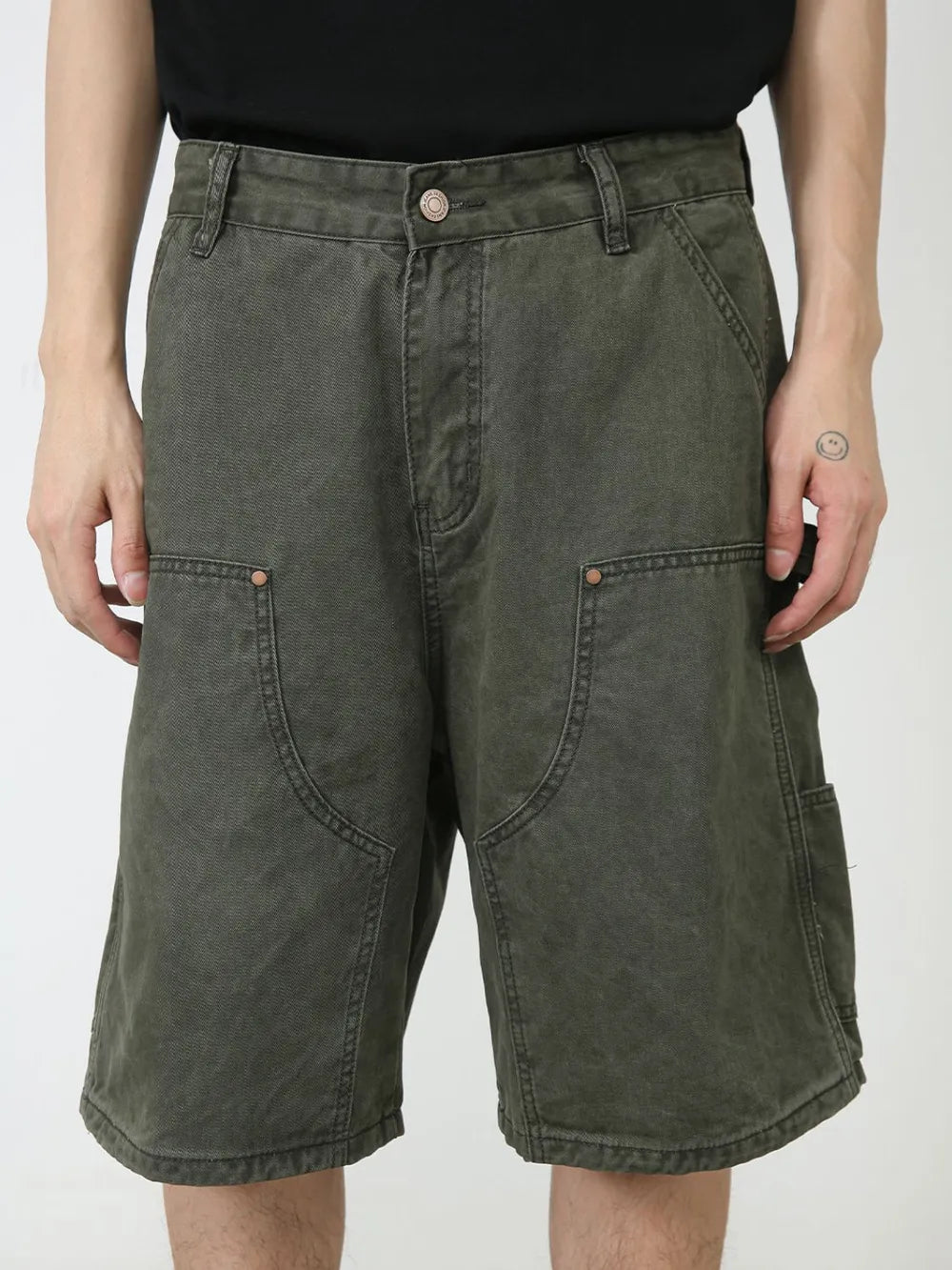 Men's Mid Rise Denim Shorts with Pockets