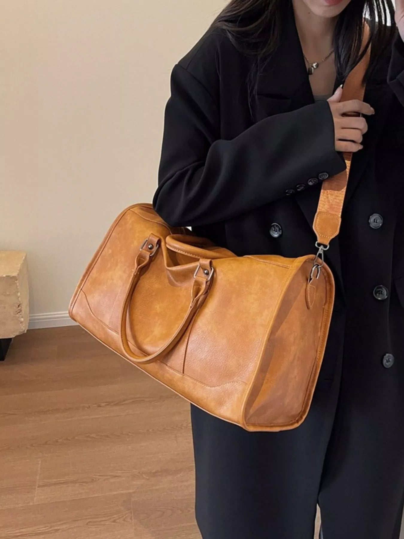 Vintage Leather Duffle Bag