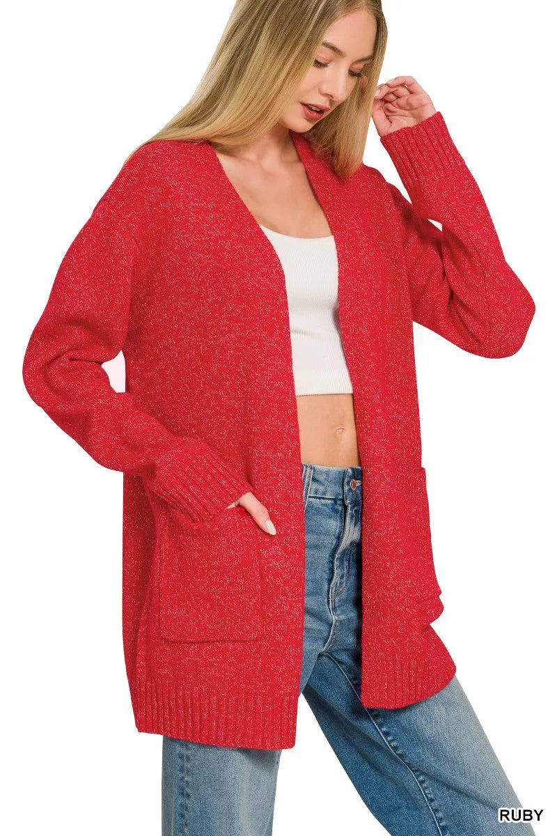 Zenana Open Front Sweater Cardigan