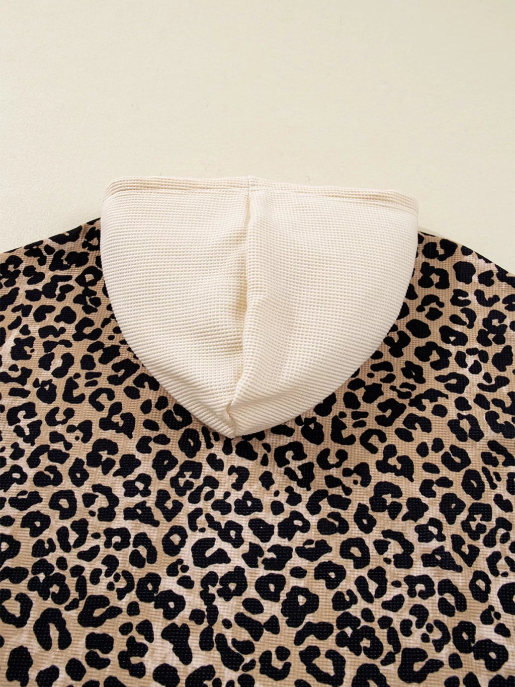 Leopard Print Long Sleeve Hoodie with Pocket