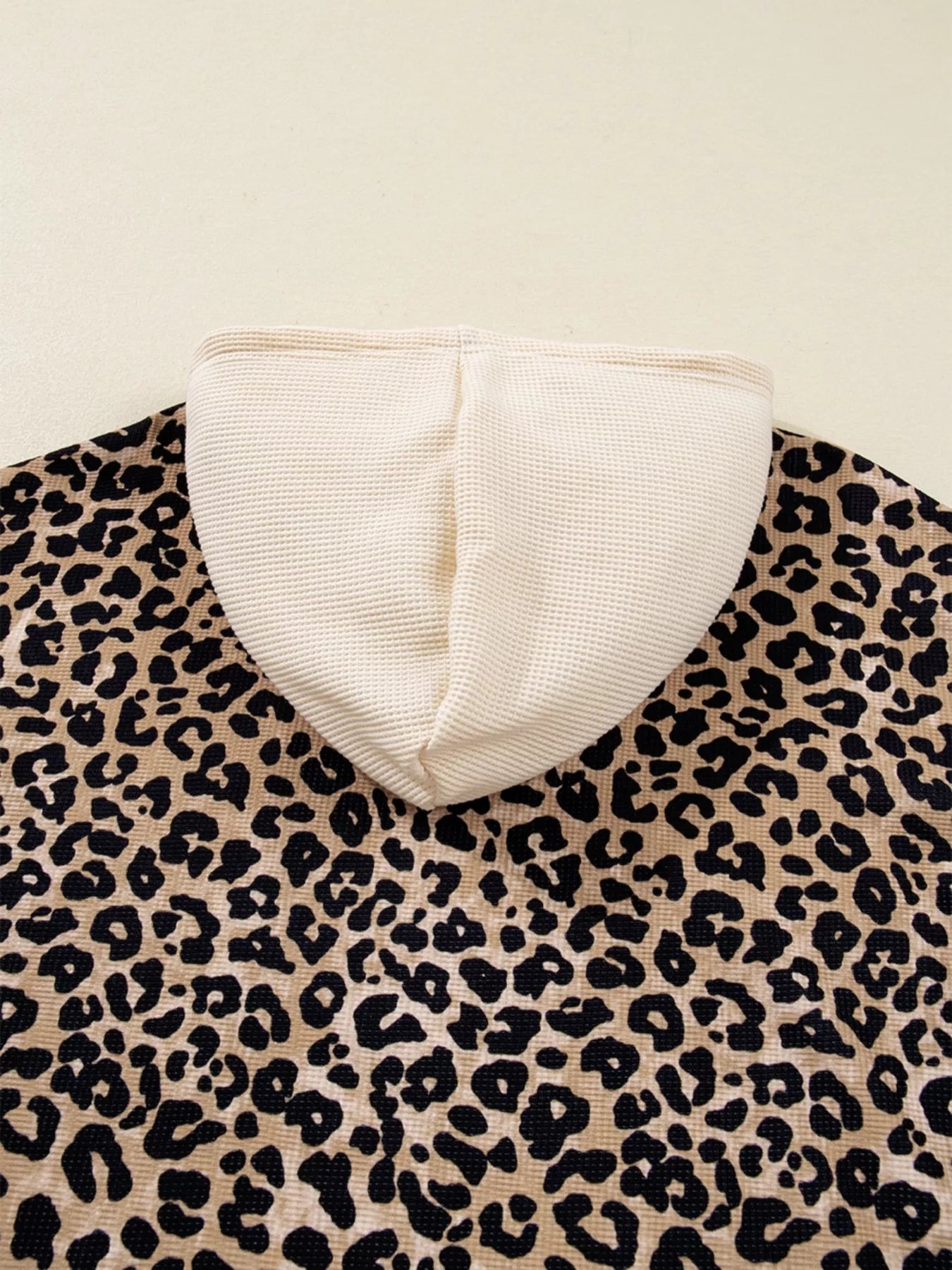 Leopard Print Long Sleeve Hoodie with Pocket