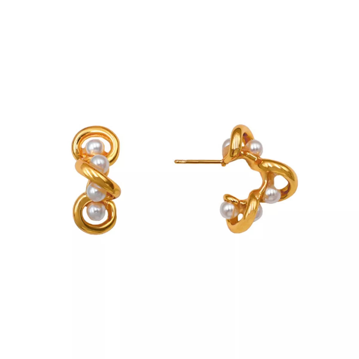 18K Gold-Plated Pearl Earrings