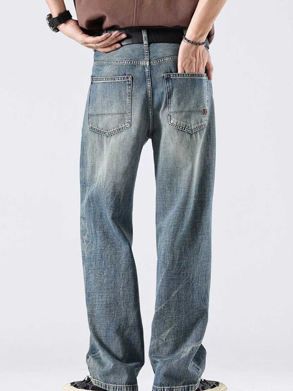 Men's Vintage Wash Loose Fit Jeans
