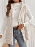Cozy Sherpa Fleece Hooded Vest Coat