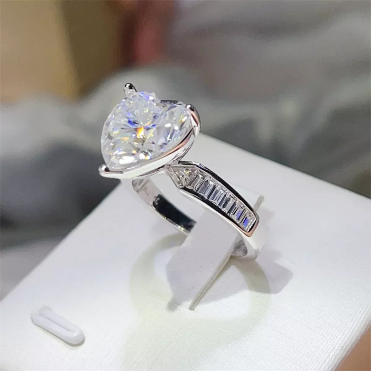 5 Carat Moissanite 925 Sterling Silver Heart Ring