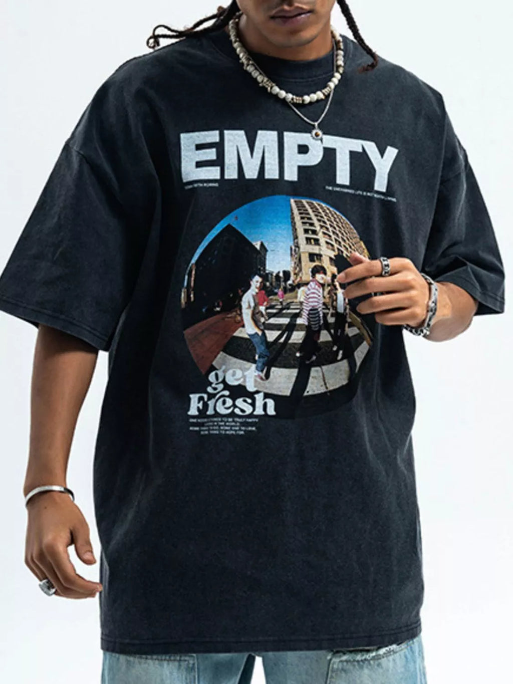 Men's Graphic Round Neck Short Sleeve T-Shirt