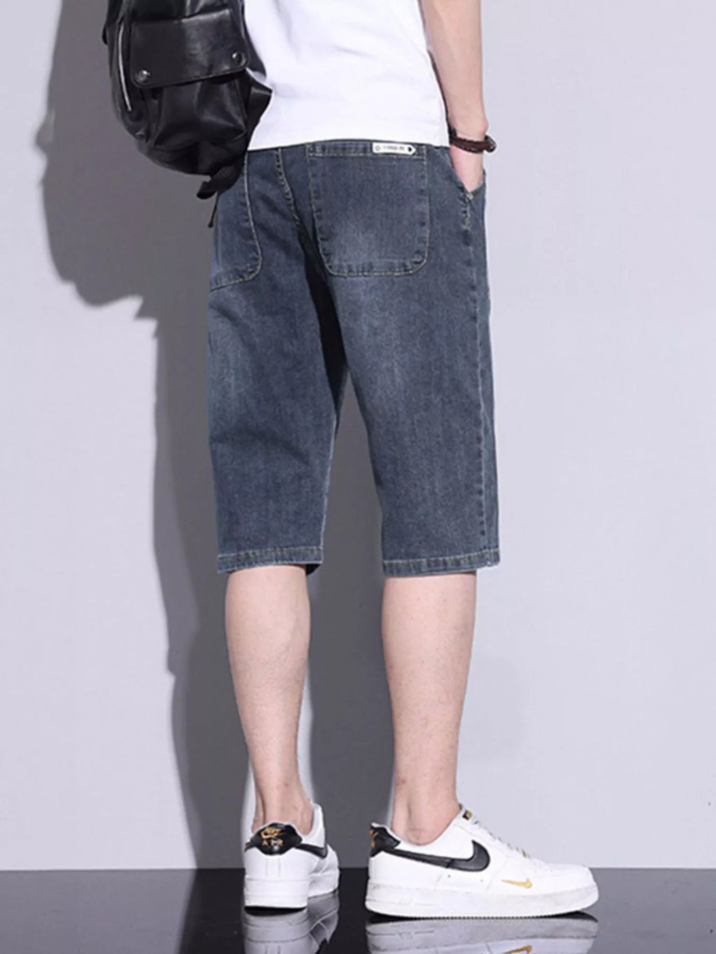 Men's Casual Washed Denim Shorts