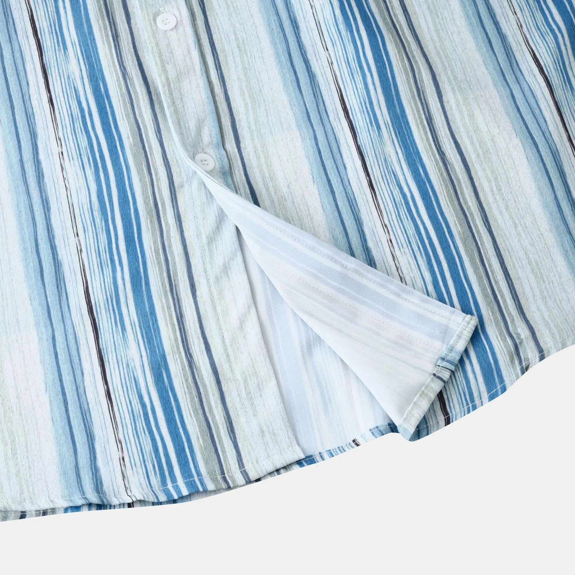 Men's Striped Button-Up Long Sleeve Shirt
