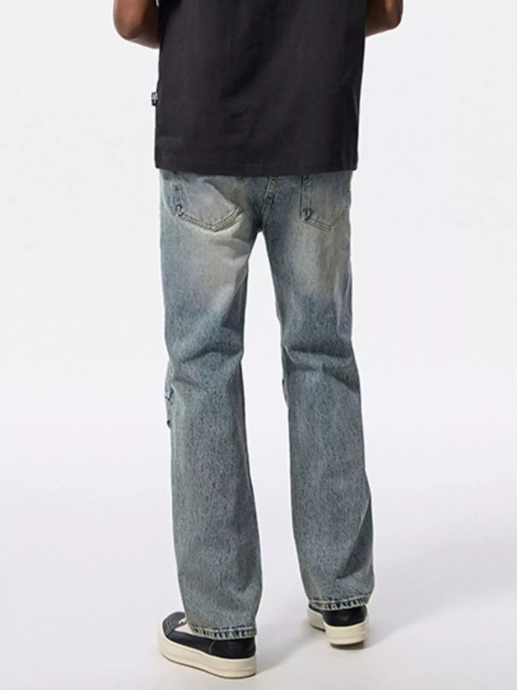 Men's Washed Wide Leg Jeans