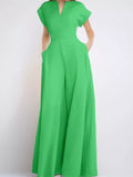 Full Size Notched Wide Leg Jumpsuit Plus Size