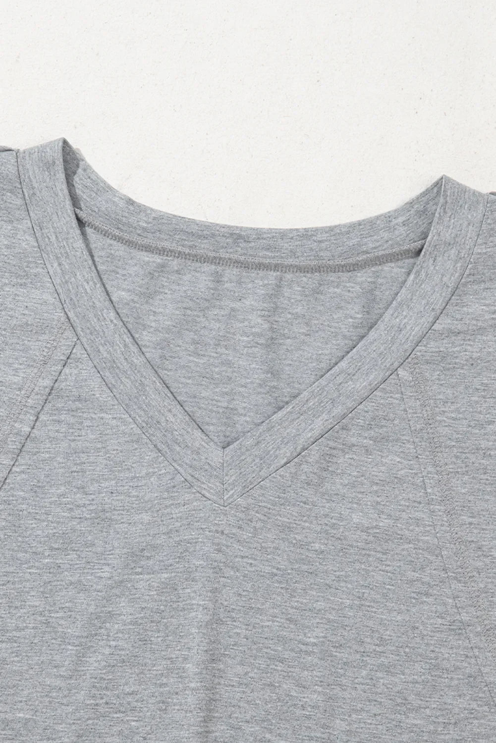 High Raglan Half Sleeve V Neck Oversized T Shirt