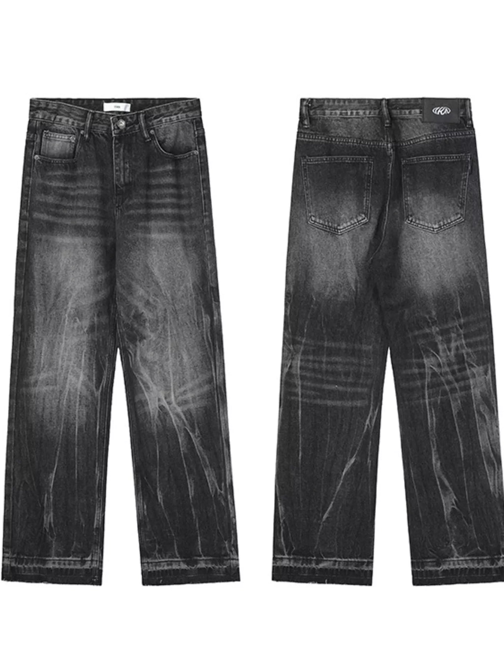 Men's Washed Wide Leg Jeans