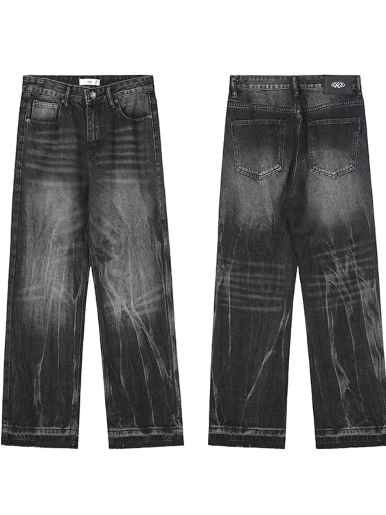 Men's Washed Wide Leg Jeans