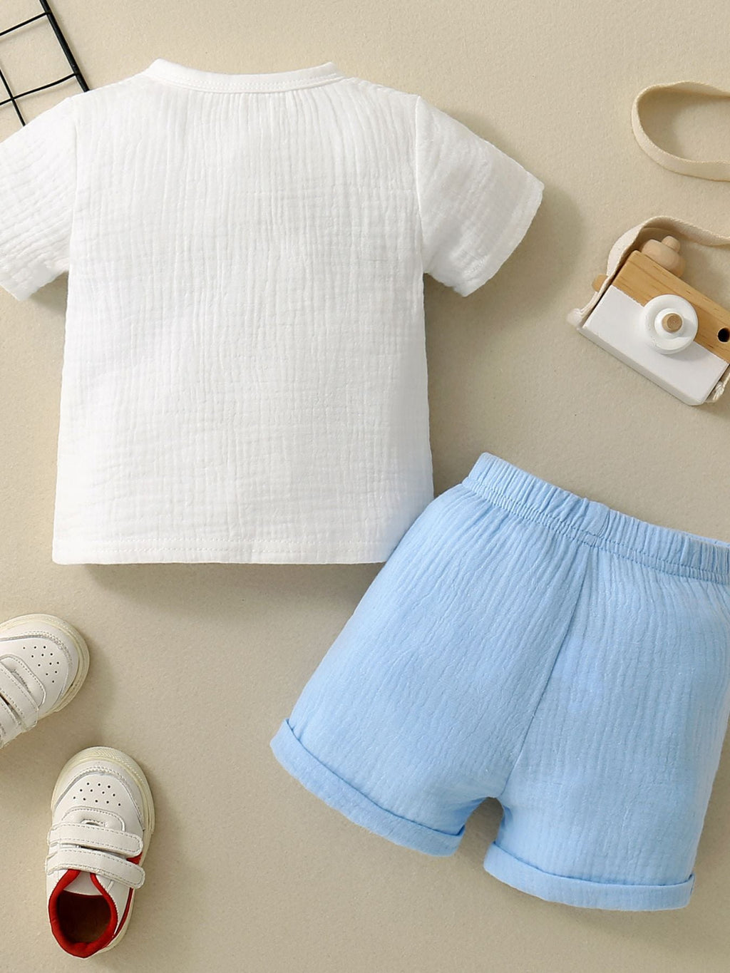 Children's Color Block Top and Shorts Set