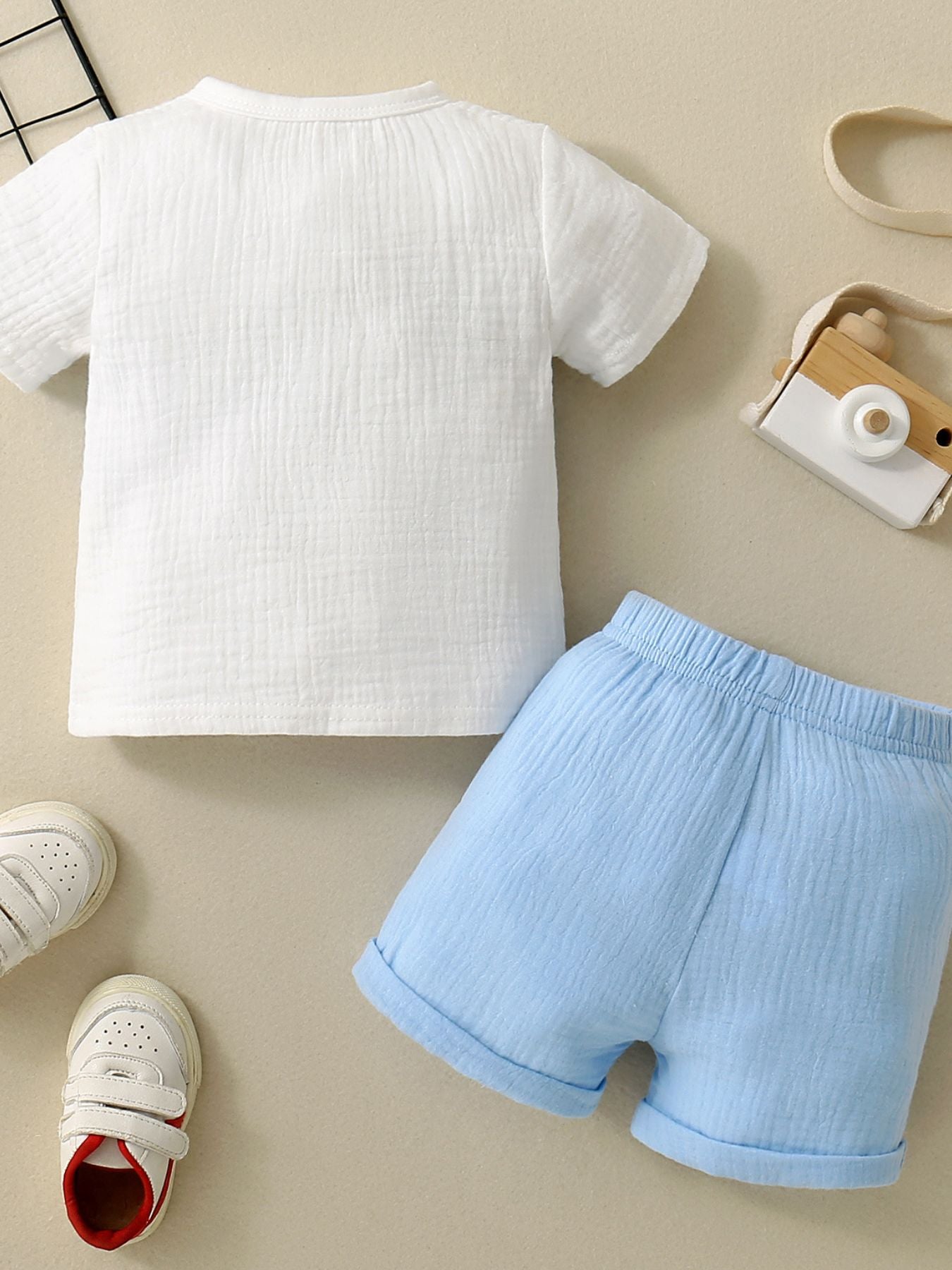 Children's Color Block Top and Shorts Set