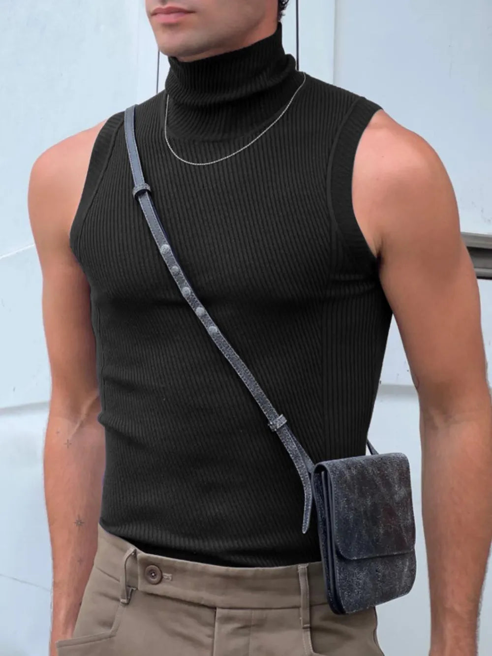 Men's Full Size Turtleneck Slim Tank Plus Size