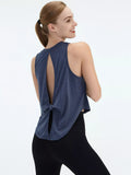 Cutout Back Round Neck Active Tank