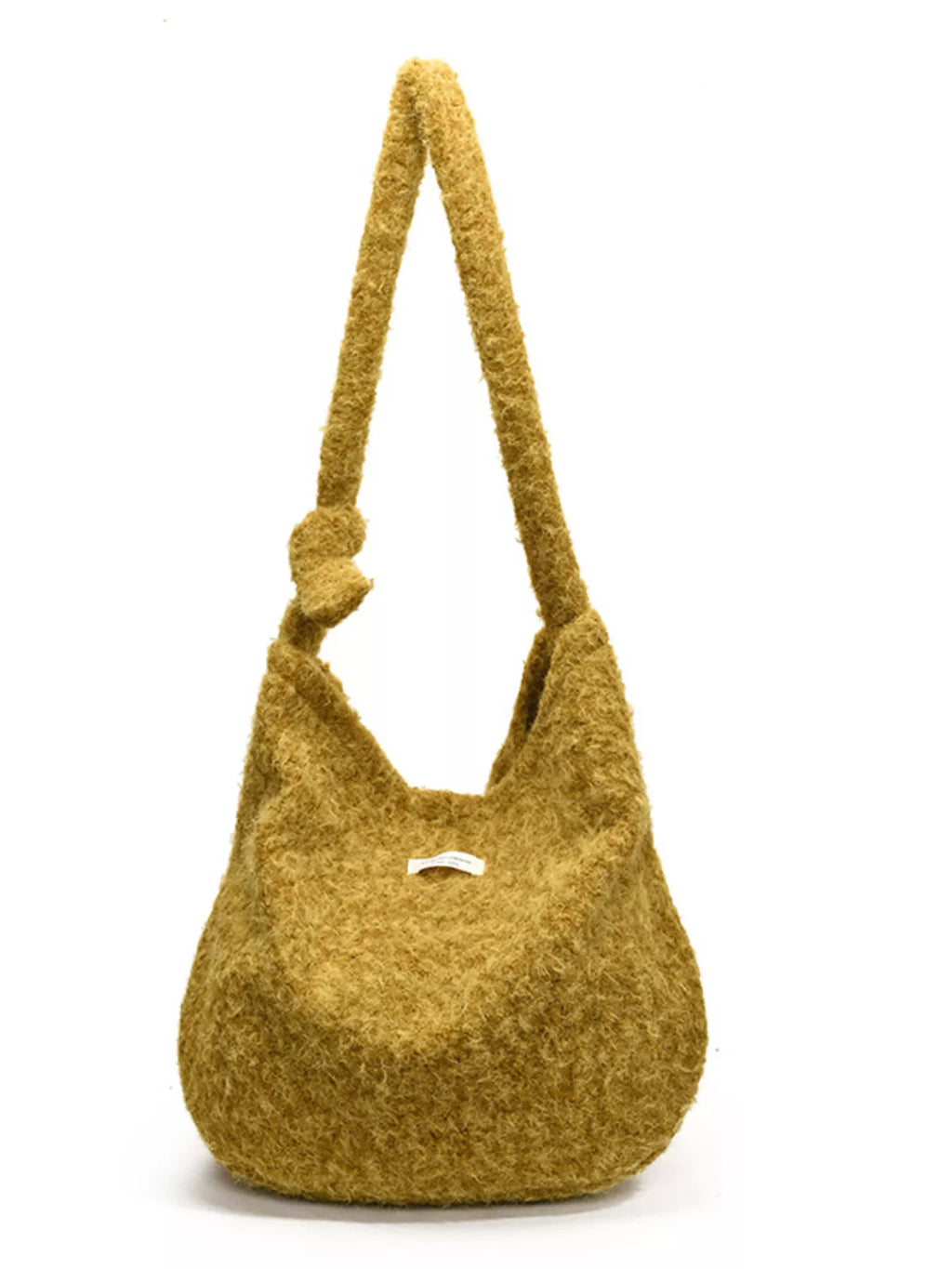 Fuzzy Solid Color Crossbody Bag