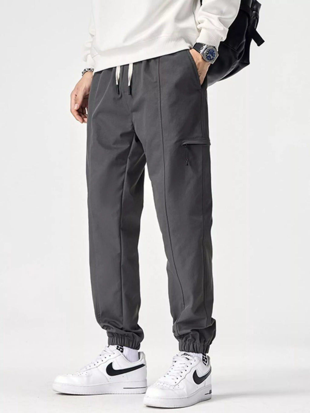 Men's Plus Size Drawstring Wide Leg Joggers