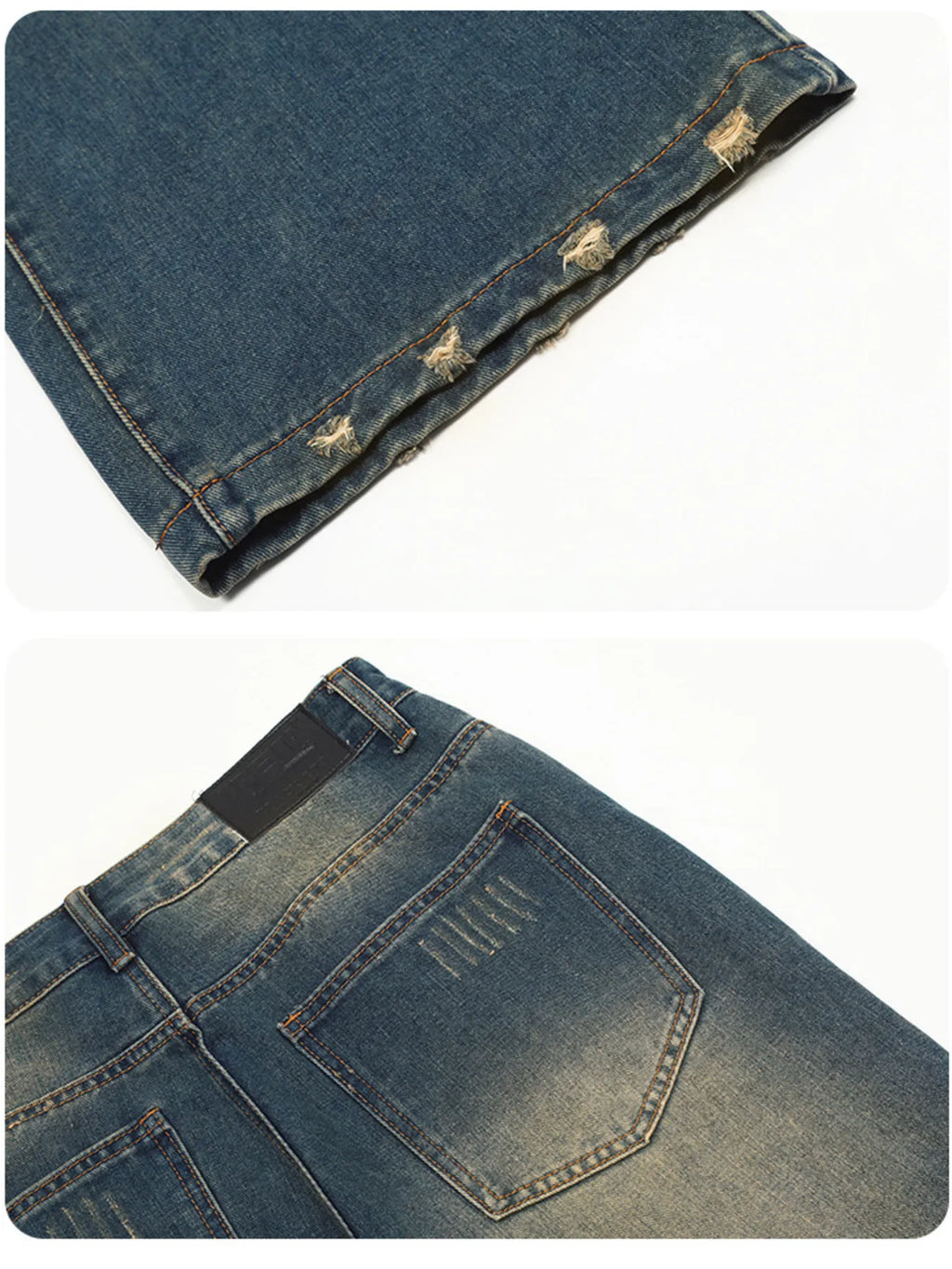 Men's Distressed Wide Leg Jeans