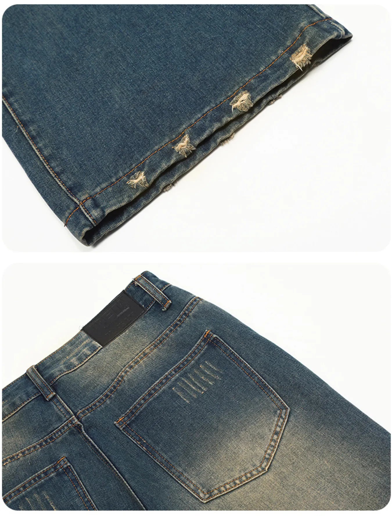 Men's Distressed Wide Leg Jeans