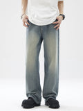 Men's Full Size Vintage Wash Wide Leg Jeans Plus Size