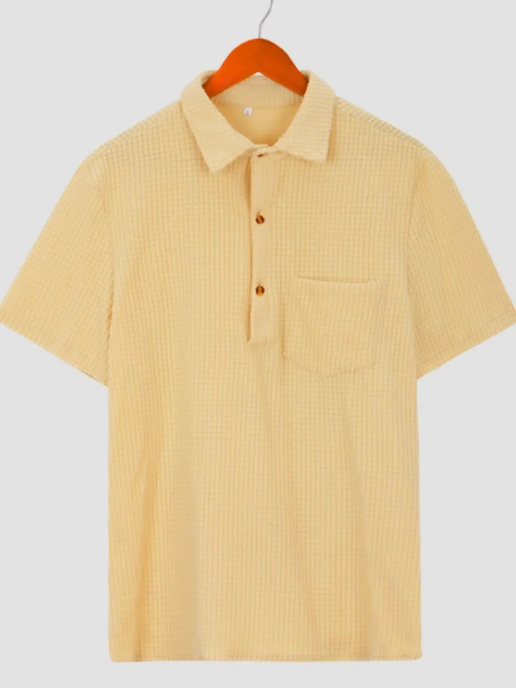 Men's Full Size Button Detail Short Sleeve Polo Plus Size
