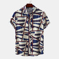 Men's Plus Size Geometric Print Short Sleeve Casual Shirt