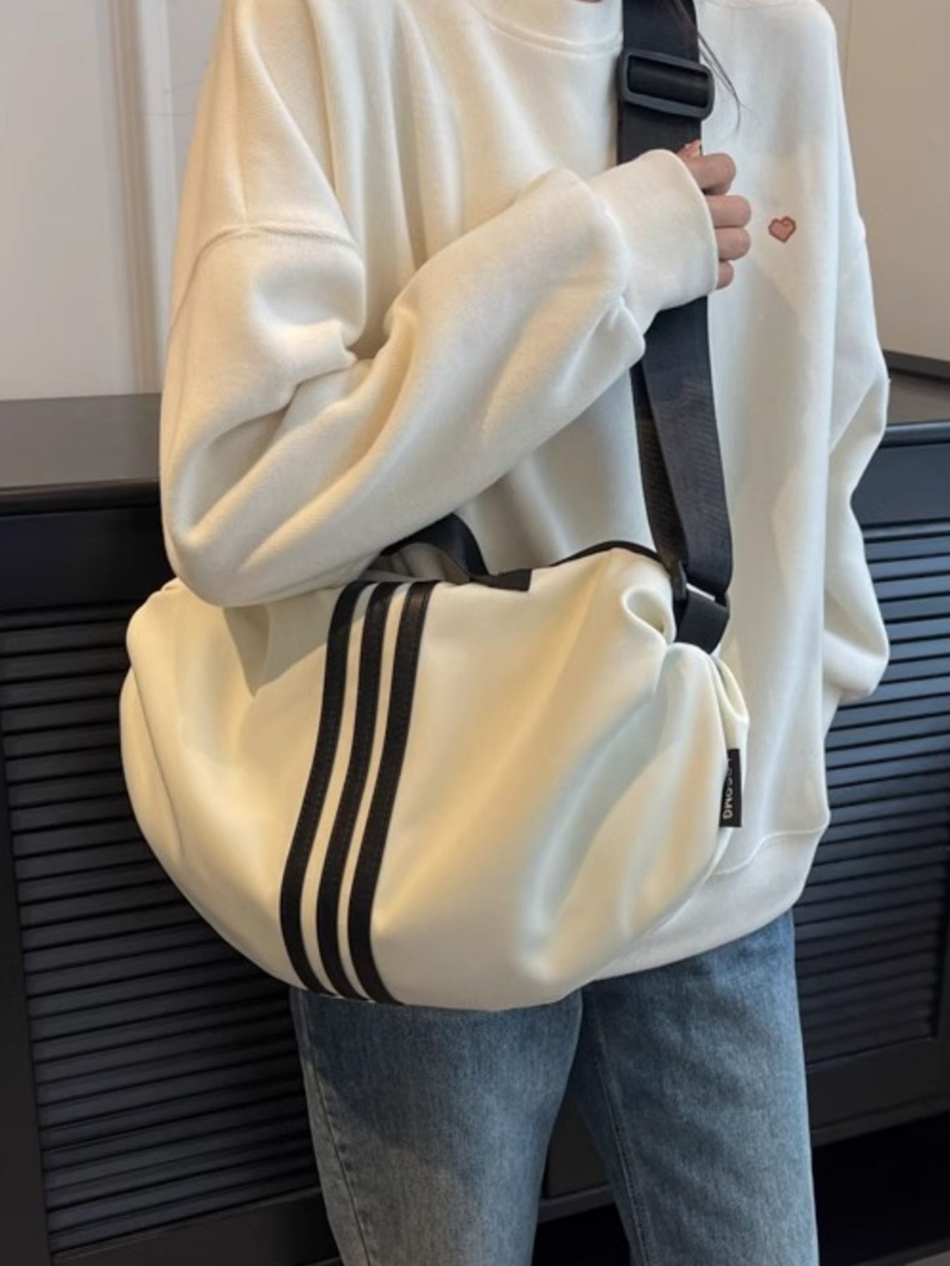 Contrast Striped Crossbody Bag