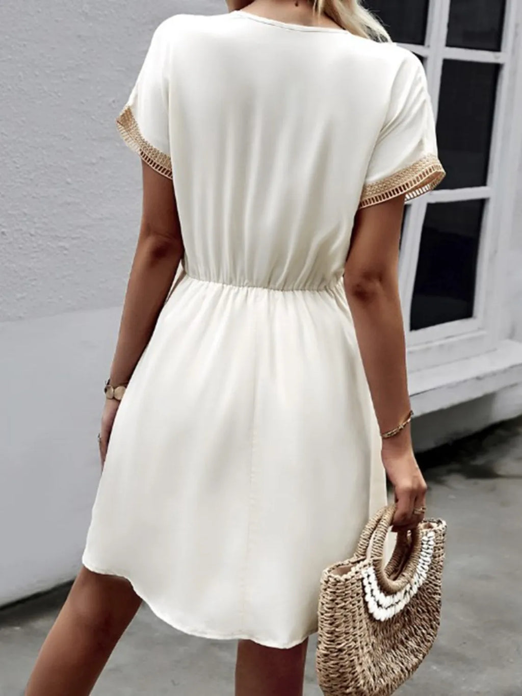 Full Size V-Neck Short Sleeve Dress Plus Size
