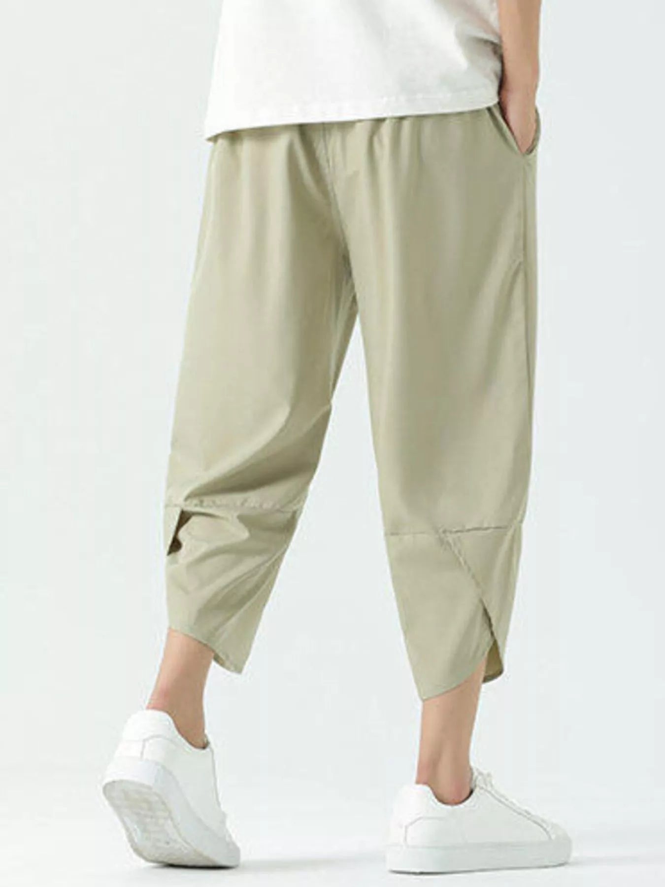 Men's Plus Size Casual Loose Cropped Pants