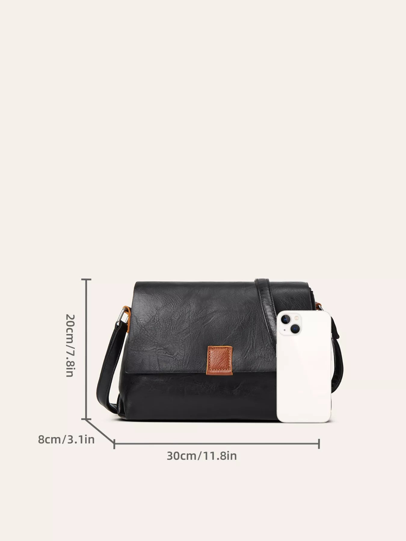 Vintage PU Leather Flap Crossbody Bag